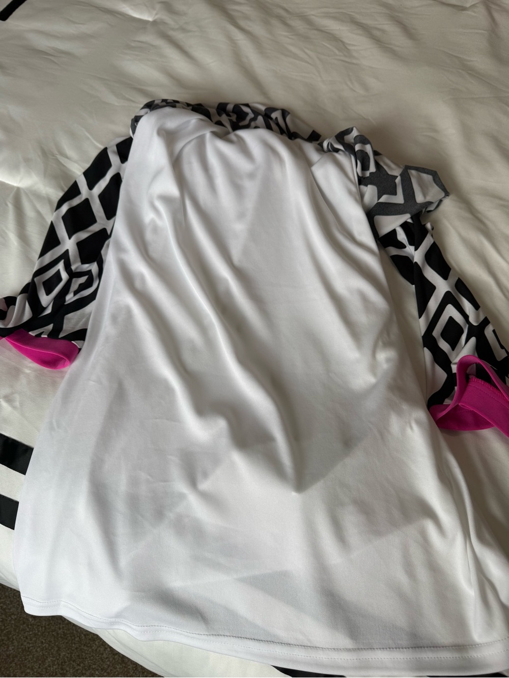 Joseph Ribkoff Dress Black & White Diamond Geometric Print Shift Dress Hot Pink - Picture 12 of 16